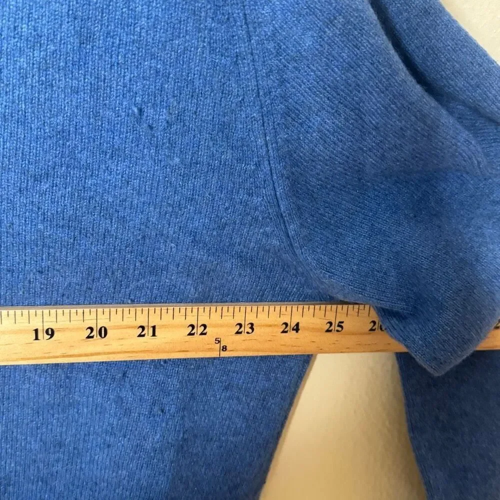 Club Room Sweater Mens 2XL Blue V-neck Pure Cashmere Scotland Pullover Vintage